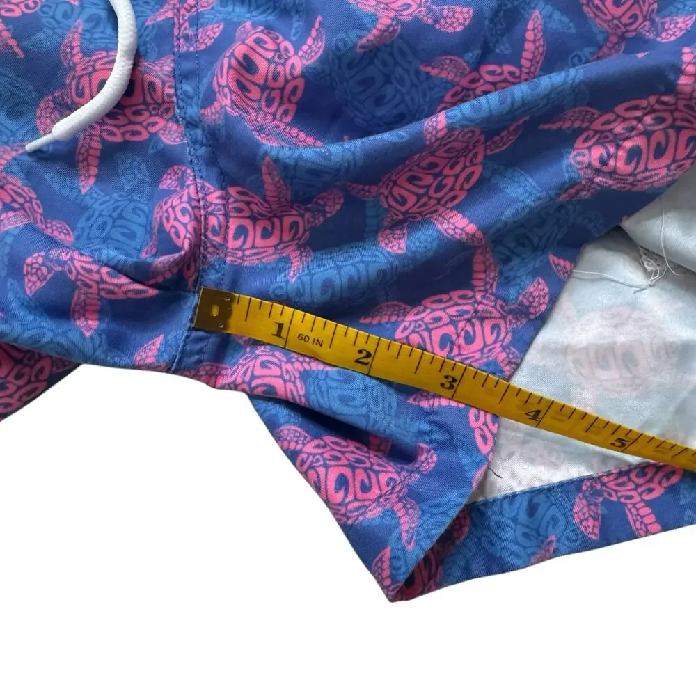 ELEMENTS Retro Neon Turtle Mens Swim Shorts Sz Small Lined Mesh Spain Quick Dry